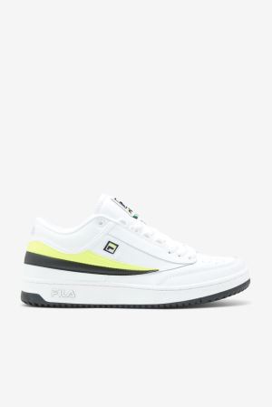 FILA T-1 Mid Sneakers White / Yellow / Black,Mens Shoes | CA.ALPVCQ519